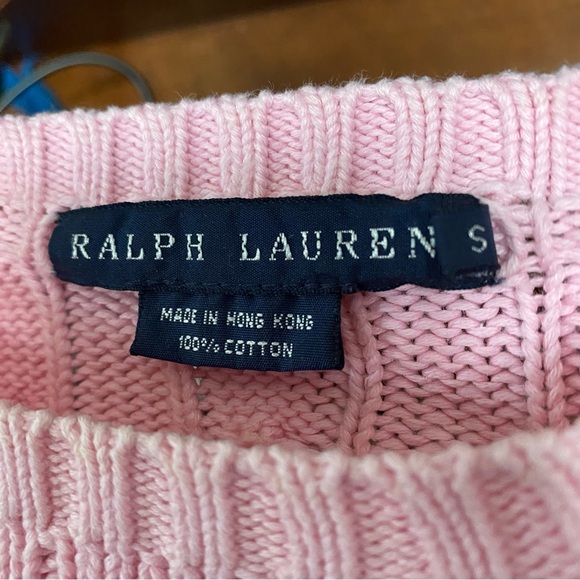 Ralph Lauren Pink Cable Knit Sweater size small - Picture 5 of 7